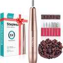 COSLUS Electric Nail Drill File Professional: for Acrylic Gel Dip Powder Nails Portable Nail Machine Kit Manicure Pedicure Tools Polishing Set with Nail Drill Bits Sanding Bands (Golden)