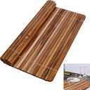 HTB Over Sink Dish Drying Rack 17.8'' x 16.1, Kitchen Teak Wood Roll Up for Dishes,Plates, Bowls, Wooden Cover Counter Space