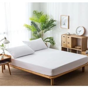 100% Organic Cotton Mattress Protector Single 90x190 Size Mattress Cover 250GSM, Waterproof Mattress Protector, Noiseless & Vinyl Free Mattress Cover Fits upto 40cm Mattress (White)