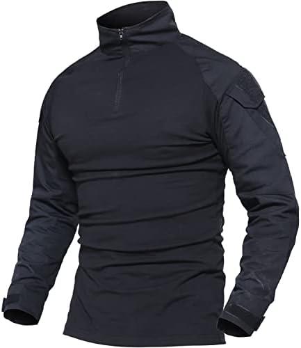 MAGCOMSEN Men's Tactical Military Shirts 1/4 Zip Long Sleeve Shirt with Pockets Size XL