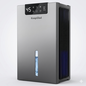 KeepGlad Dehumidifier, Humidity Display Dehumidifier for Basement Bathroom Bedroom, Pewter