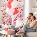 9 Sheets Valentines Day Decorations Heart Window Clings Decor Large Red Pink Gnomes Heart Tree Window Stickers Double Sided Decals for Valentines Office Wedding Anniversary Party Decorations