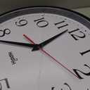 HIPPIH 2 Pack Silent Wall Clock, 10 Inch Non Ticking Quiet Digital Sweep Decorative Battery Operated Wall Clocks for Living Room Bedroom Kitchen School Office Decor, Black (With Red Second Hand)