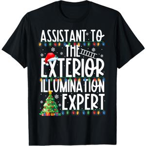 Assistant To Exterior Illumination Expert Christmas Lights T-Shirt, M