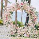 Wokceer Round Backdrop Stand 5FT Circle Balloon Arch Frame Circle Backdrop Stand Gold Round Arch for Wedding Birthday Party Bridal Shower Anniversary Event Ceremony Decoration