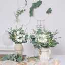 110 Pcs 7 Kinds Mixed Artificial Eucalyptus Stems and Faux Flowers,Fake Silver Dollar Eucalyptus Leaves Stems Bulk Real Touch Leaf Branches for DIY Bouquets Floral Arrangement Wedding Home Decor