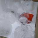 CLAXY Gold Ceiling Light Sputnik Semi-Flush Mount Light Fixture with Globe Shades Chandelier for Bedroom Dining Room Hallway