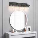 Bathroom Vanity Light, Square Design 4 Lights Morden Bathroom Lighting Fixtures Over Mirror, Black Bathroom Light Vanity Fixtures for Bathroom/Living Room/Bedroom