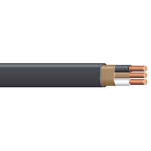 Southwire 28893621 8/2 AWG 25ft. Nonmetallic With Ground Sheathed Cable, Black