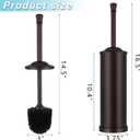 Bronze Toilet Brush and Holder Set,304 Stainless Steel Toilet Bowl Brush and Holder for Bathroom,Heavy Duty Toilet Brush,Durable Scrubbing Bristles,Splash Resistant,Long Handle