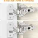 Chibery 10 Pack Half Overlay 3D Soft Close Concealed Hinge for Face Frame Door Frameless Door, Clip-on Plate, Self Closing Hidden Satin Nickel, 105 Open Angle Concealed Stainless Steel Hinges