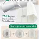 Stone Drying Mat for Kitchen Counter, 16"12" Heat-resistant Mat, Collapsible and Super Absorbent Dish Drying Stone Mat, Diatomaceous Earth Mats for Dishes Bottles Cups, White