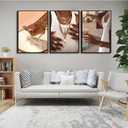 3PCS Black Woman Canvas Wall Art,Black Girl Poster Fashion Girl Abstract Pictures Prints Boho Black Female Paintings African American Woman for Nordic Minimalist Room Bedroom Wall Decor Unframed