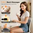 Smooth Triple Fusion 3-in-1 Lumbar Pillow Back Massager with Heat, Vibration & Traction Rechargeable Cordless for Deep Tissue Pain Relief & Relaxation at Home & Office Gift Idea