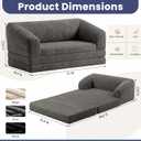 Convertible Sofa Bed, 3-in-1 Foldable Loveseat Couch with Armrest, Corduroy Floor Sofa & Sleeper Bed, No Assembly High-Density Foam Futon Mattress for Living Room, Small Apartment, Dorm