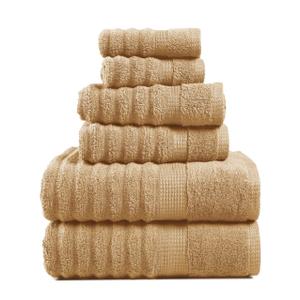 LANE LINEN Bathroom Towel Set 6 Piece - 100% Zero Twist Cotton - Super Soft & Highly Absorbent - 2 Bath, 2 Washcloths, 2 Hand Towels for Bathroom - Fade Resistant, Durable with a Luxury Look - Taupe