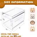 Dog Crate Furniture, Clear Indoor Dog Kennel for Small to Medium Dog, Durable Crack-Resistant PC Polycarbonate Pet Kennel, Lockable & Ventilated, Modern Dog Crate End Table,24" Lx18.5 Wx20 H