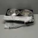 Spill Proof Tilted Elevated Dog Bowls for Large Breed, 15 Tall Raised Dog Bowl with Stand, Stainless Steel Dog Food Bowl & Water Bowl Set for Indoor & Outdoor Use, Easy Clean Large Dog Bowl Dog Dish