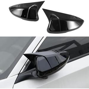YINGTUU for Honda Accord 10th Gen 2018 2019 2020 2021 2022 2023 2024 2025 Car Ox Horn Side Rearview Mirror Cover Wing Mirror Protect Stickers Exterior Accessories Decals Bright Black