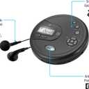 GPX PC332B Portable CD Player with Anti-Skip Protection, FM Radio and Stereo Earbuds - Black