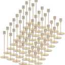 Gold Candlestick Holders Bulk,Taper Candle Holder for Candlesticks Gold Brass Vintage Candle Stick Candle Holder Decorative Candle Holders for Wedding Home Party Table Decor (Set of 54)