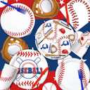 Baseball Birthday Decorations Set Includes Plates, Napkins, Cups, Cutlery, Toppers, Banner, Hanging Swirls, Tablecloths, Honeycomb Centerpieces, Foil Balloons for Baseball Party Decorations, Serves 24