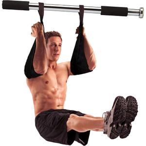 Taeku Ab Straps for Pull Up Bar  1 Pair Heavy Duty Fitness Gym Hanging Sling with Quick Lock Connectors for Abdominal Training Leg Raises Knee Ups Core Workout (Black)