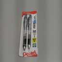 Pentel EnerGel RTX Retractable Liquid Gel Pen, (0.7mm), Medium Line, Metal Tip, Black Ink, Pack of 2 (BL77BP2A)
