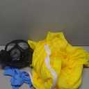 Halloween Yellow Hazmat Suit Cosplay Costume for Adult Men,Hazmat Jumpsuit Cosplay Costume Gas Mask Props Gloves (Medium)