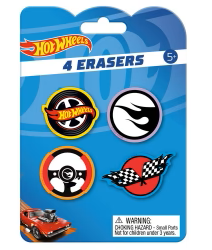 Hot Wheels Two Packs Of 4 Each Erasers Set of 2