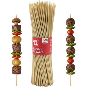 GUSTO [12 Inch - 100 Count] Bamboo Skewers for Shish Kabob, Grilling, Fruits, Appetizers, and Cocktails (Formerly Comfy Package)