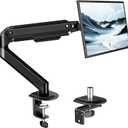 monTEK Single Monitor Arm Mount for 17-32 Inch Screens, Heavy Duty Steel Mechanical Spring Desk Monitor Stand, Full Motion Adjustable Monitor Arm with Clamp & Grommet, VESA 75/100, Holds up to 20lbs