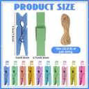 200Pcs Mini Clothes Pins Wooden Colored Small Clothespins Photo Pegs Craft Pictures Clips with Jute Twine Tiny Wood Decorative Clips for Photo Wall Home School Party Arts Projects DIY Decor (Pastel)