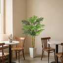 5FT Artificial Palm Tree Tall Plant with Planter & Moss, Realistic 2-Trunk Artificial Tree with Lights, Lifelike Leaves Fake Palm Tree, Low Maintenance Palm Tree Decor for Home Office Living Room