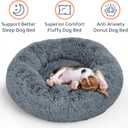 Donut Dog Bed - Premium Comfort for Anxiety Relief - Fluffy & Calming Design with Ultra-Plush Support | Cozy Round Dog Bed with Super Soft Circle Style (Dark Grey, Medium)