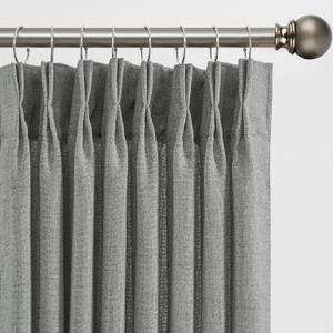 Extra Long Pleated Sheer Curtains 102 inch Length 2 Panels Back Tab Light Filtering Semi Sheer Linen Curtain for Floor to Ceiling Window Patio Sliding Door Grey Pinch Pleat with Hooks 42x102