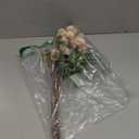 Ling's moment Pompon Mum Artificial Flower, 5pcs Faux Silk Mini Chrysanth with Stems, Bulk Fake Wedding Filler Flowers for DIY Bouquet Centerpieces Arrangements Shower Decorations, Beige