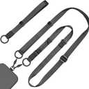 Posadina Phone Lanyard 2 in 1, Anti Theft Phone Strap Crossbody for Women, Adjustable Phone Wrist Strap with 2 Pack Tether Tabs