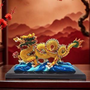FUNSXBUG 11 Inch Large Chinese Feng Shui Dragon Statue Sculpture Figurines Feng Shui Decor Home Office Decoration Tabletop Decor Ornaments Good Lucky Gifts