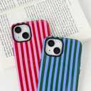 TKJSQ Magnetic for iPhone 14 Phone Case, Cute Striped Pattern Aesthetic Gloss Design, Stylish Shockproof Soft TPU and Hard PC 2-in-1 Protective Cover for iPhone 14, Pink