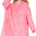 AmyHomie Wearable Blanket Hoodie for Adults & Teens,Oversized Sherpa Hooded Blanket,Warm Cozy Blanket Sweatshirt as Christmas Birthday Gifts for Women Men (Pink)