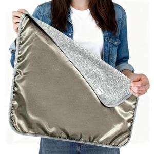 Faraday Blanket: Protection Against Direct Contact from WiFi, Protection Blanket for Cell Phone, Tablet, Electronics (20.5" x 17.5"), Grey