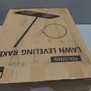 Lawn Leveling Rake 30x10 Inch , Heavy-Duty Yard Leveling Rake 6.2FT Leveler Tool for Soil, Sand & Topsoil, Backyard, Garden, Golf Course (Silver Gray)