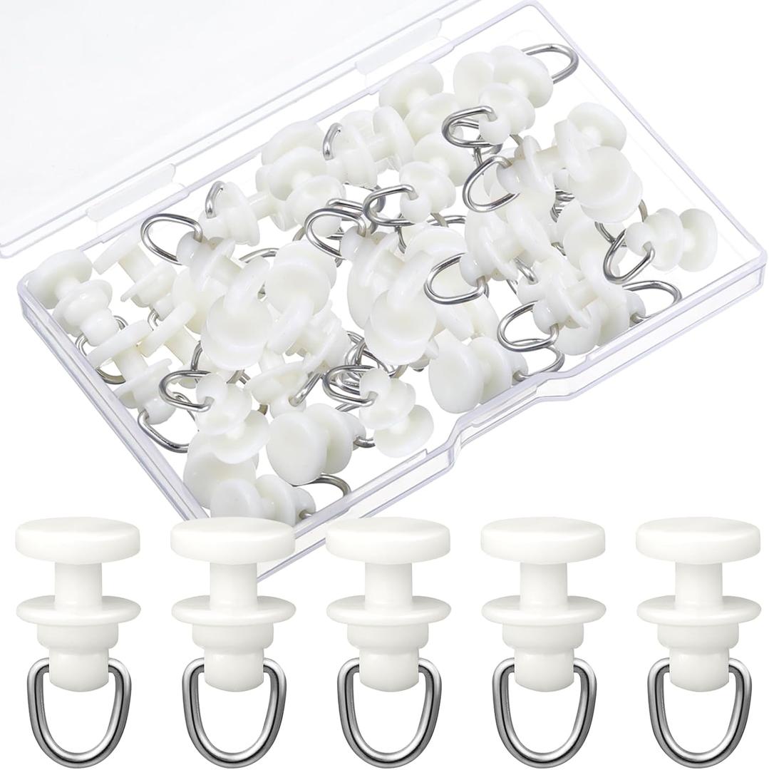 Plastic Curtain Track Hooks Ceiling Sliding Curtain Glider Accessories for Living Bedroom Shower Privacy Rv Garage Divider Track and Hooks (50 Pcs)