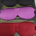 LKY DIGITAL Sleep Mask for Side Sleeper 3 Pack, Blackout 3D Eye Mask for Sleeping, Night Blindfold for Men Women Black & Blue & Purple