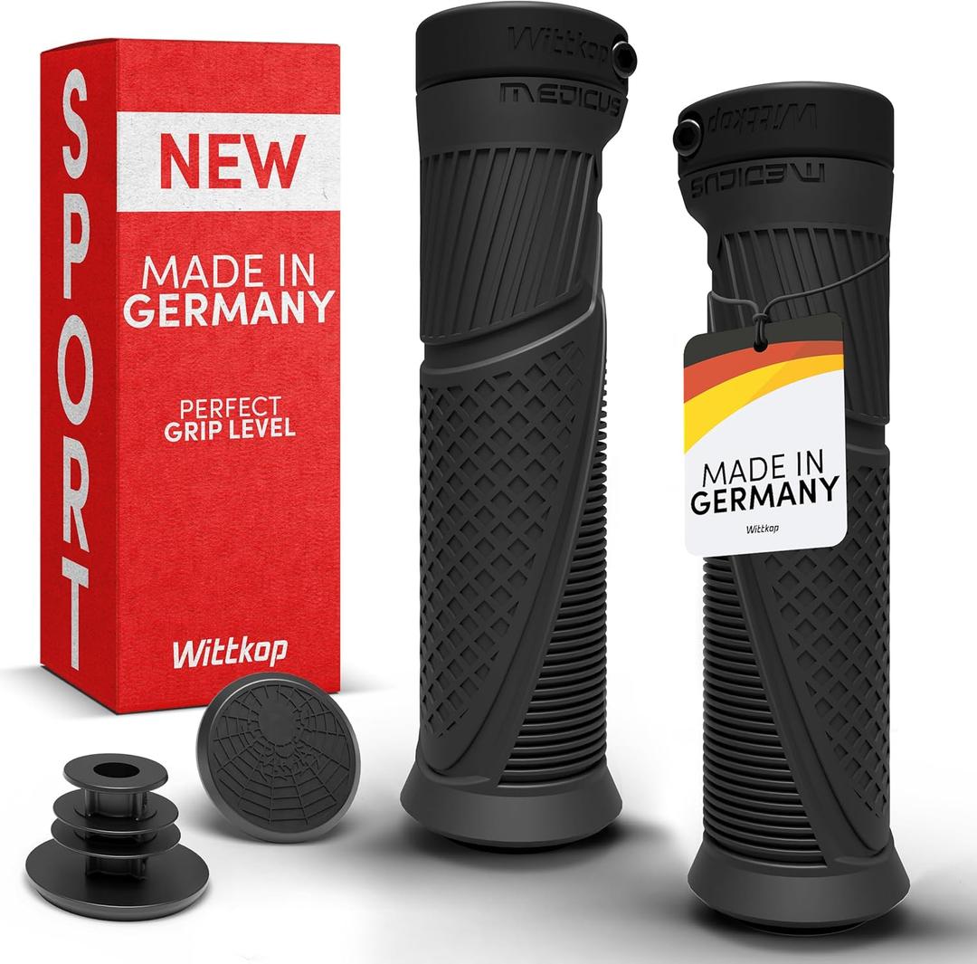 Wittkop Bike Grips With Innovative 3-Zone Design Made in Germany - Ergonomic Non-Slip Comfort and EFC Zones for Optimized Grip & Comfort - Handlebar