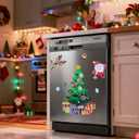 Veemoon Christmas Refrigerator Magnets Decorations, Festive Fridge Magnetic Stickers Magnetic Christmas Tree DIY Accessiores Xmas Magnets Craft for Winter Holiday Kitchen Home Party, Multi-Color