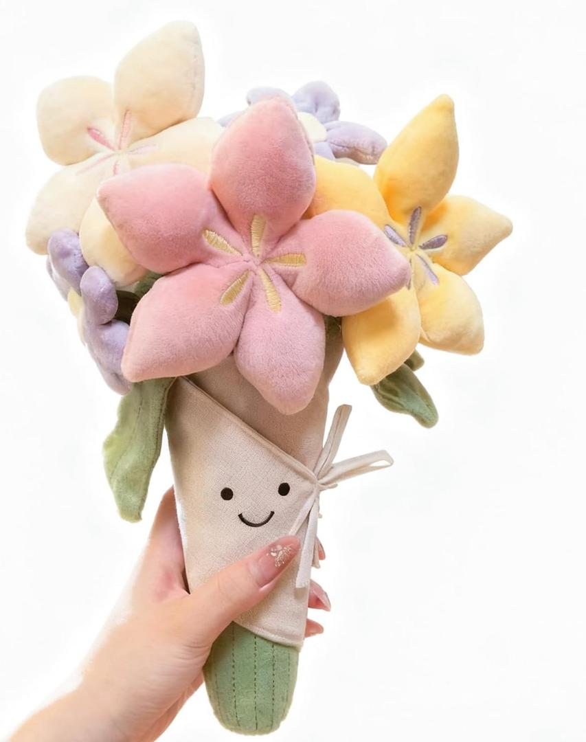 QYN Stuffed Flower Plush Bouquet Flowers Decor Funny Gifts for Women Friends (Multicolor)