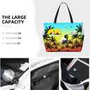 Beach Bags for Women Cute Print Waterproof Sandproof Women Tote Bag with Zipper Colorful Pool Bags for Gym Travel Vocation