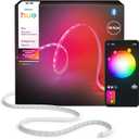 Hue Flux 16-Feet LED Strip Light, 3000 lm, Vibrant Color and Ambiance, Flexible Indoor Lighting, Chromasync Color Blending, RGBWWIC, Cuttable, Extendable, Reusable, App and Voice Control